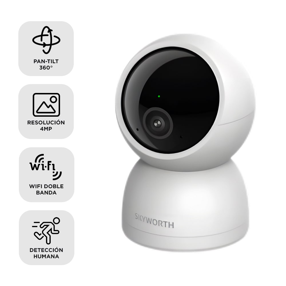 Cámara de Seguridad IP Skyworth H40 Pro 4MP WiFi 360° Interior