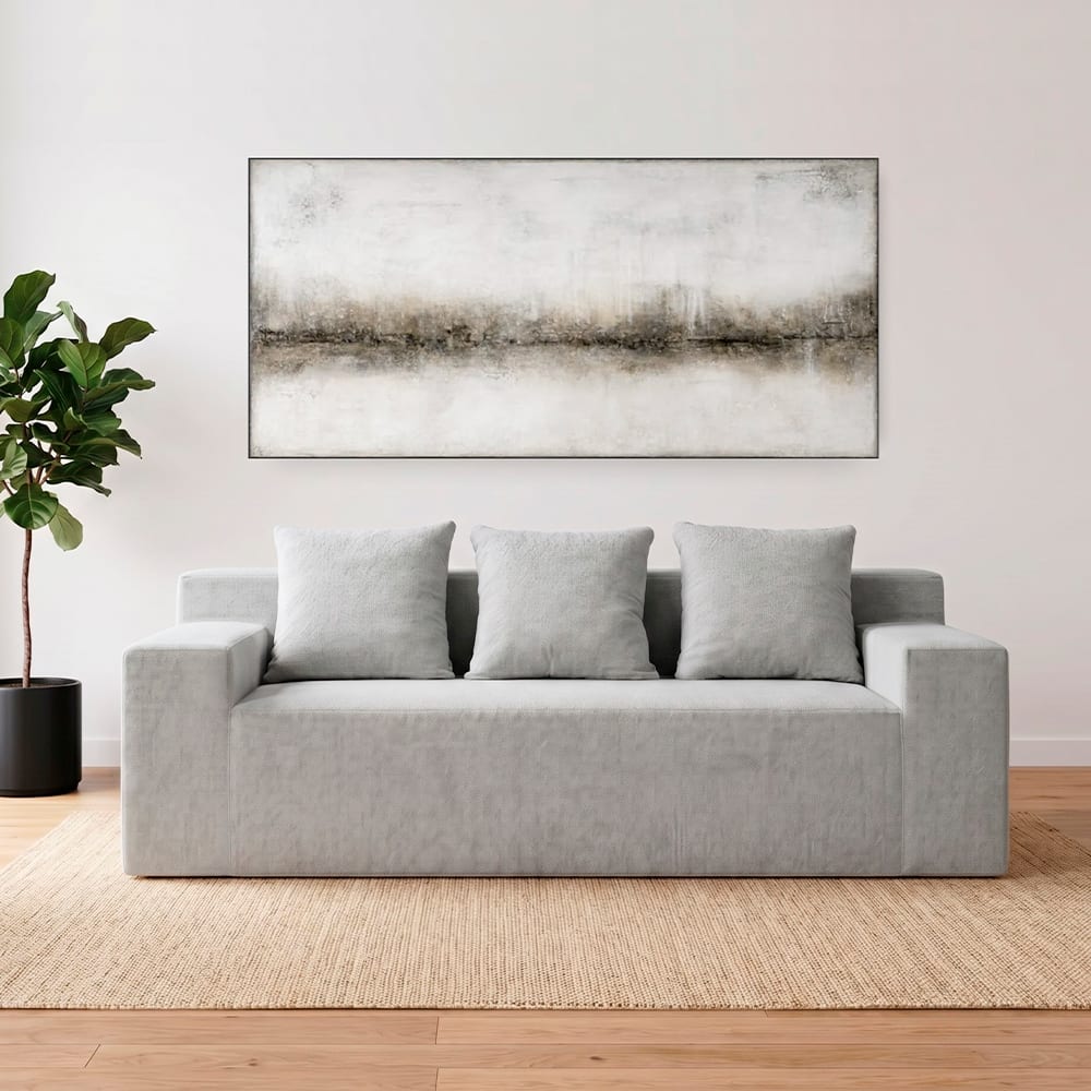 Sillón Sofá Rieti By Gadnic 3 Cuerpos 220 cm Espuma Comprimido 1 Pieza Gris Claro