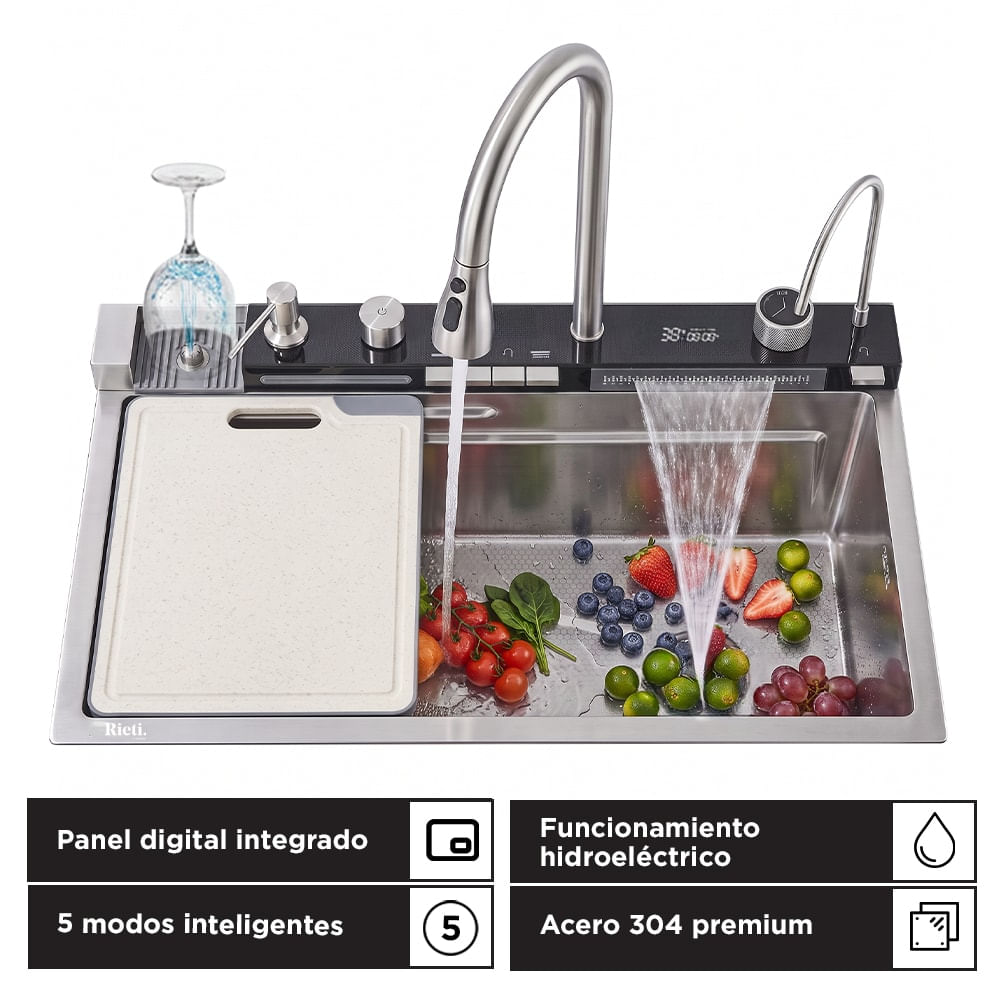 Bacha De Cocina Inteligente  Gadnic Panel Digital 75x46x23cm