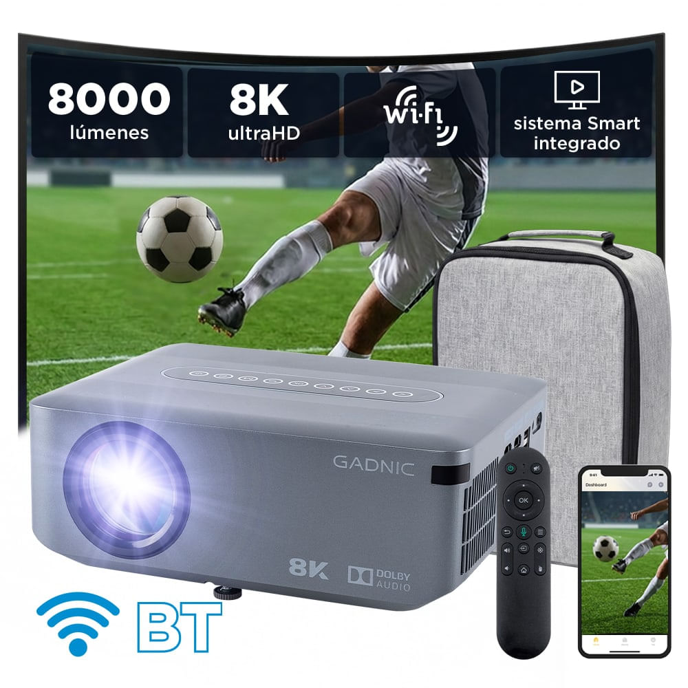Proyector Gadnic 8000 Lumenes Full HD Android WiFi Bluetooth