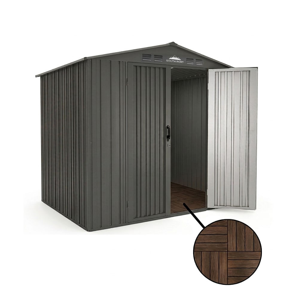 Cobertizo Exterior South Port By Gadnic Acero Galvanizado Doble Puerta 151 x 181 x 195 cm