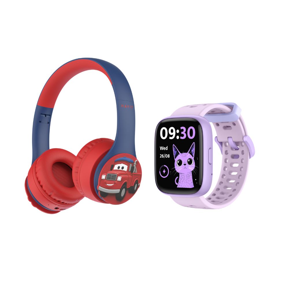 Reloj Inteligente Smartwatch Noak Lavanda y Auriculares Unicornio Niños Havit Azul