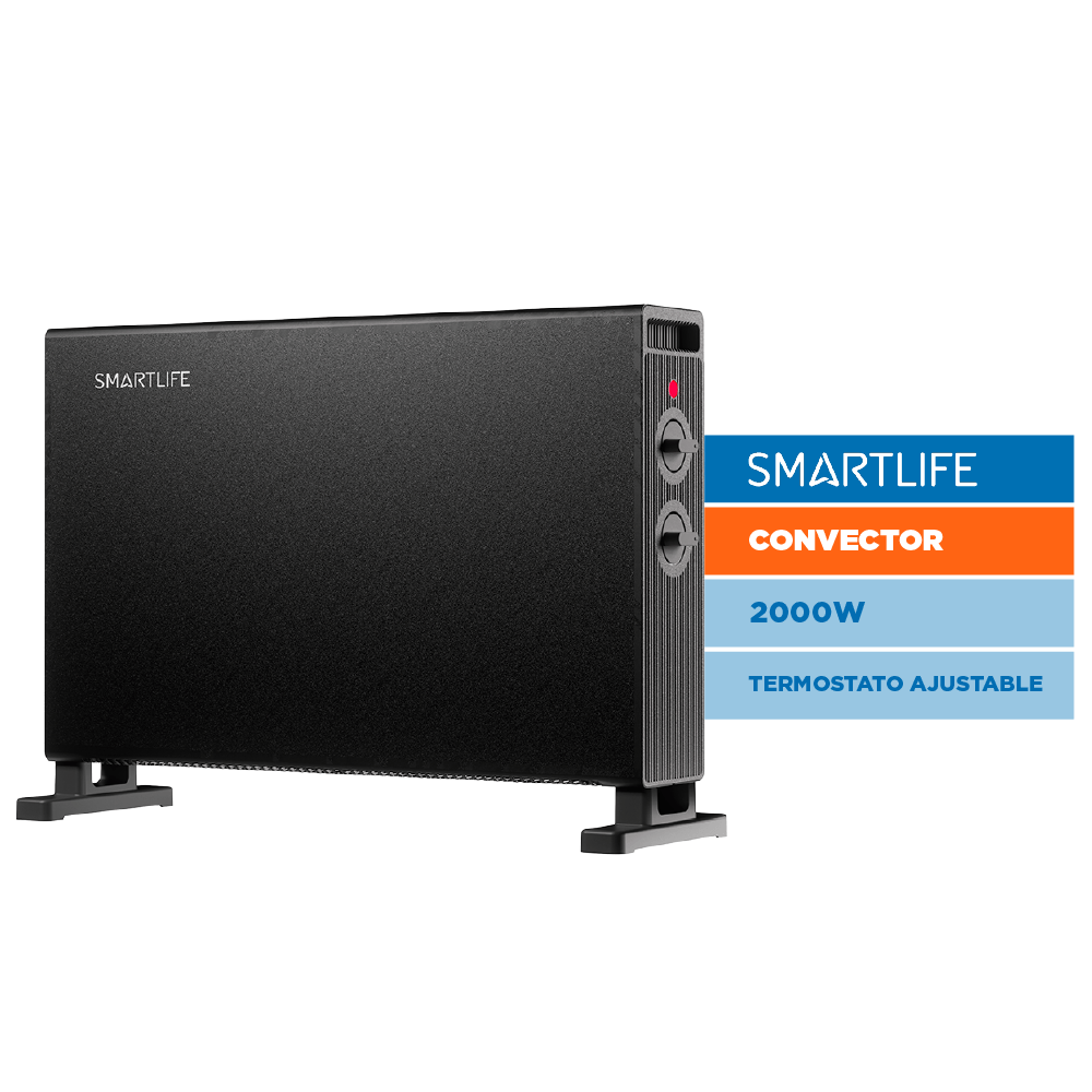 Calefactor Electrico Smartlife 2000W Portatil Negro