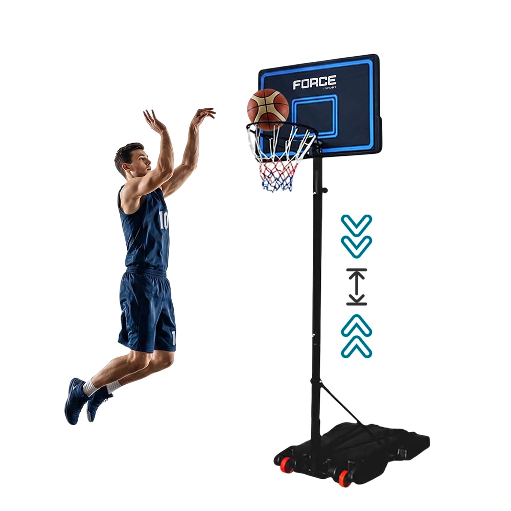 Aro De Basquet Regulable Force By Gadnic Portatil 2m Base Rellenable Tablero PE Aro 40cm