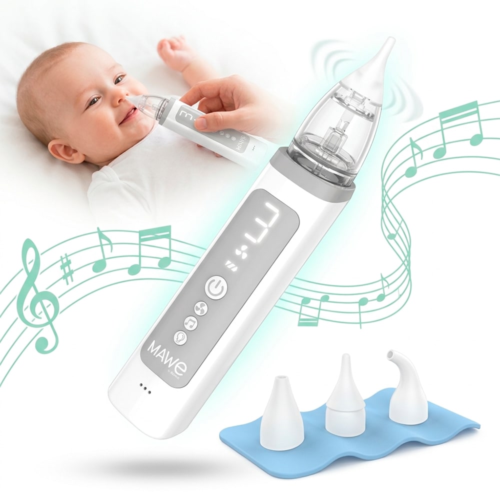 Aspirador Nasal Para Bebés Mawe by Gadnic Eléctrico Recargable Con Música y Luces