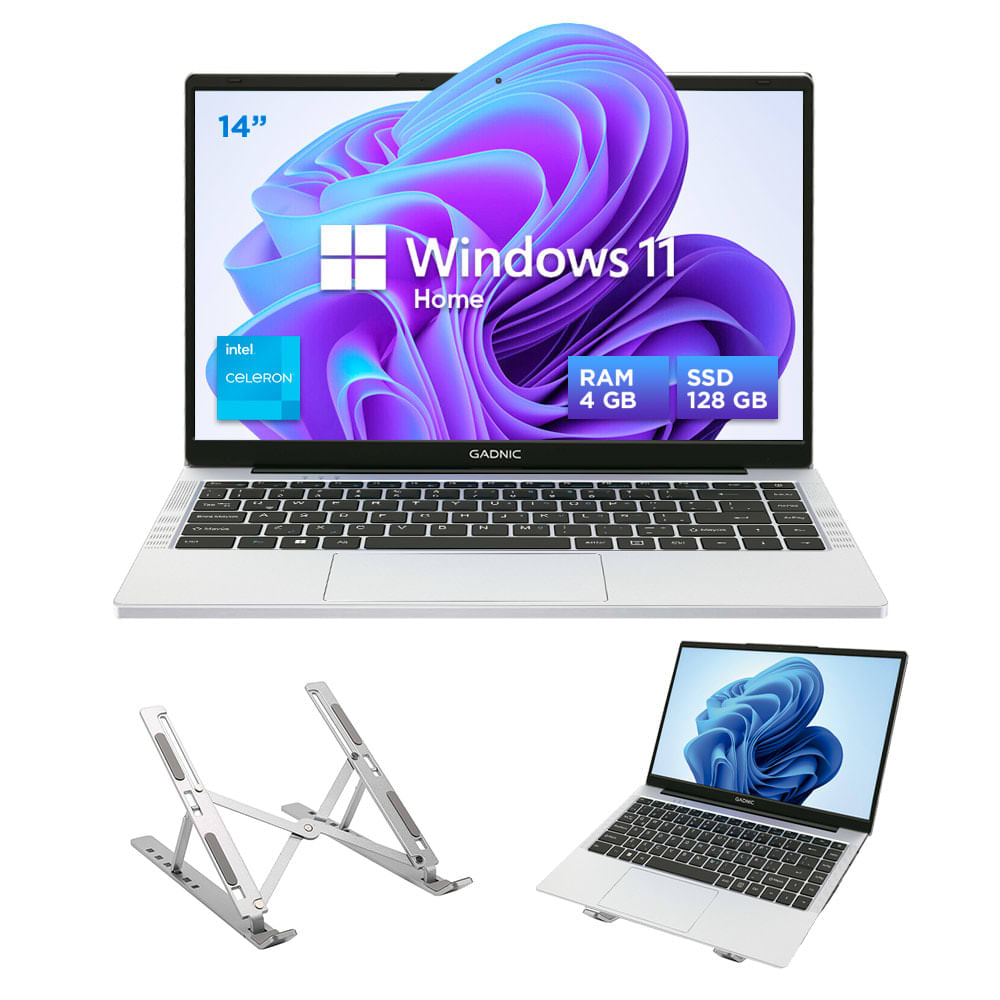 Notebook Gadnic 14 Pulgadas Intel Celeron N4500 RAM 4GB SSD 128GB