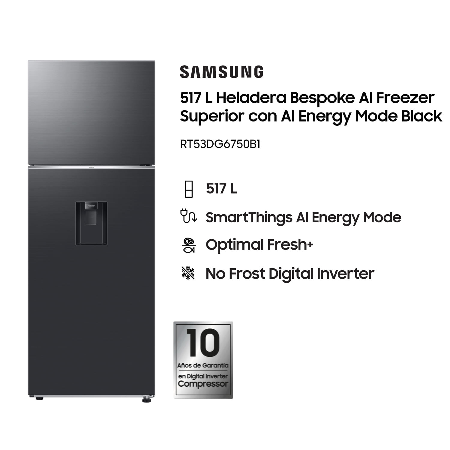 Heladera Samsung Rt53dg6750b1bg 536l Black