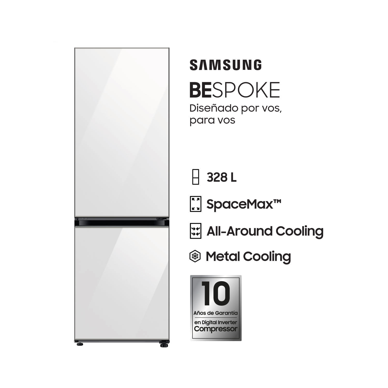 Heladera Samsung Rb33a307012 Bespoke 328 L Blanca