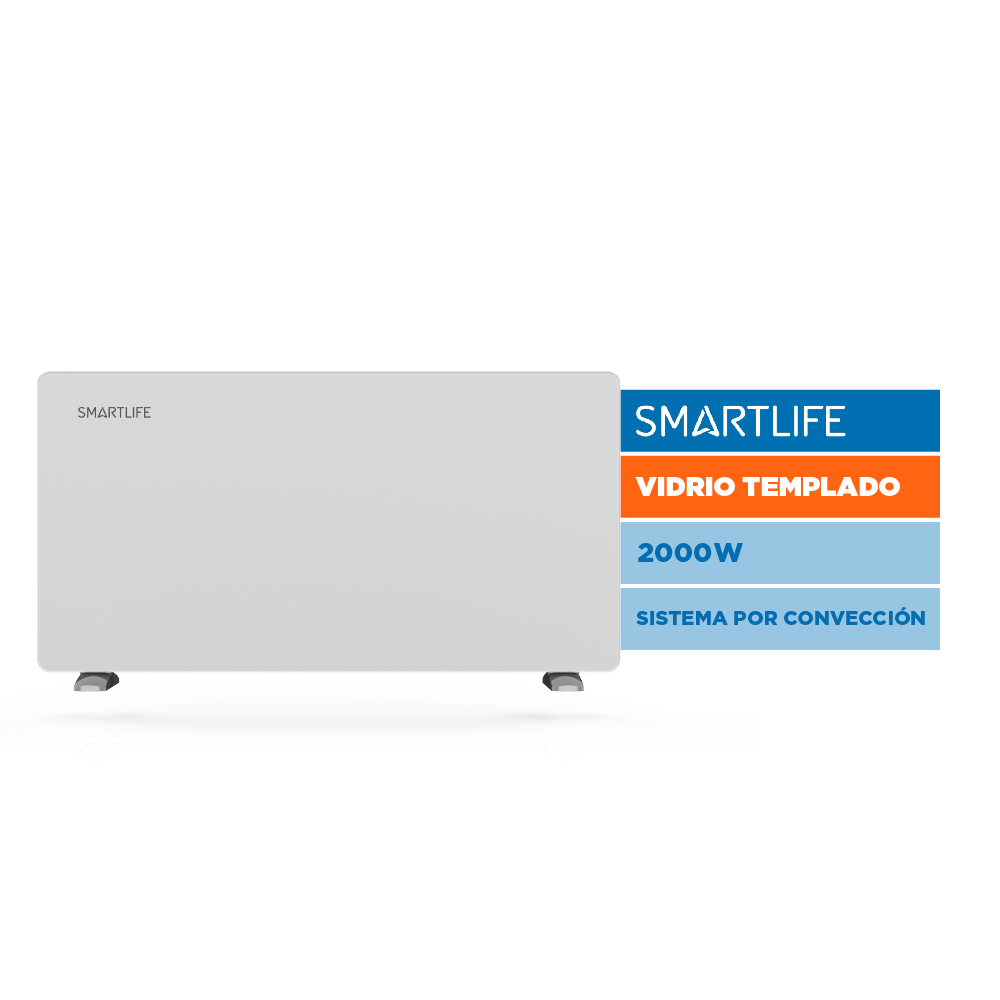 Calefactor Panel de Vidrio Smartlife 2000W Portatil Blanco