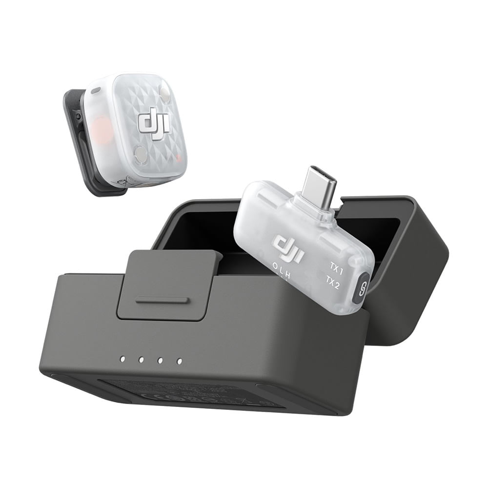 Mic Mini 2S DJI 1 TX + 1 RX Móvil Para Celulares USB-C + Estuche De Carga, Cancelación De Ruido Con IA