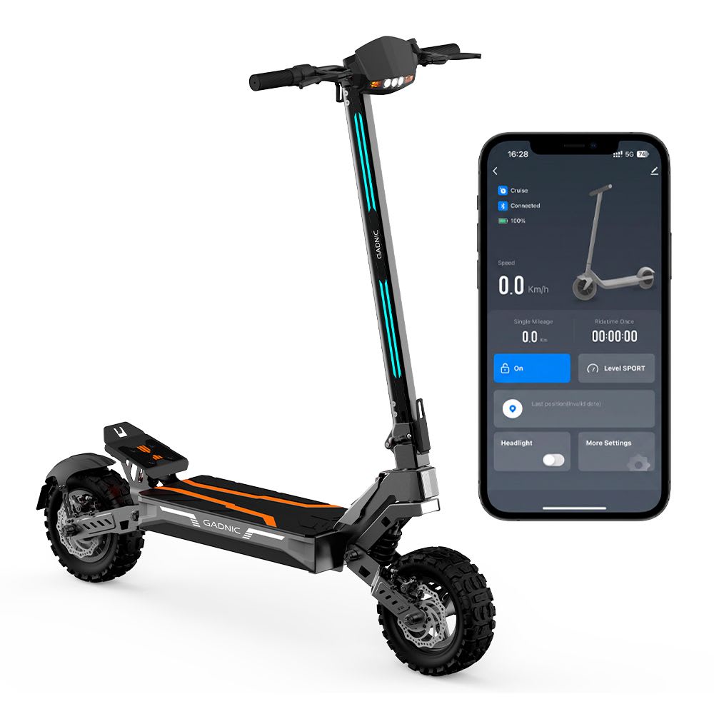 Monopatín Eléctrico Gadnic Motor Potente 1200W Autonomía 80 km Velocidad 55 km/h Neumáticos Todoterreno 11