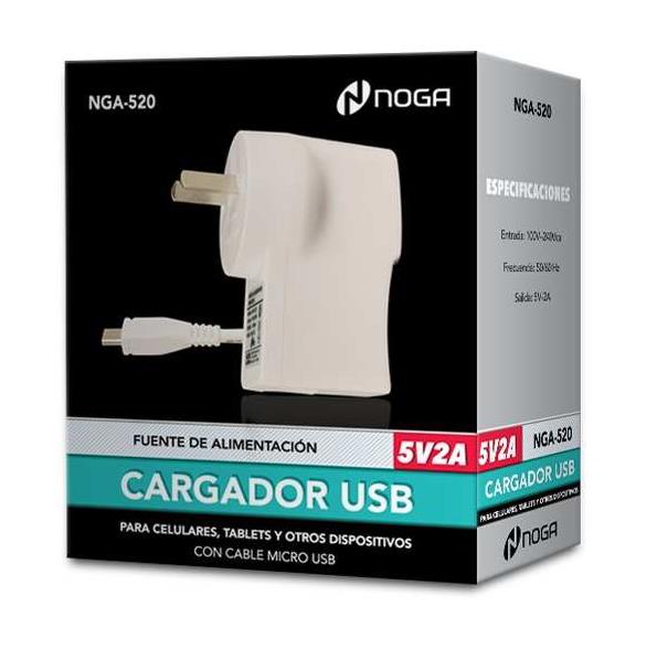 CARGADOR NOGANET MICRO USB 5V 2A NGA-520
