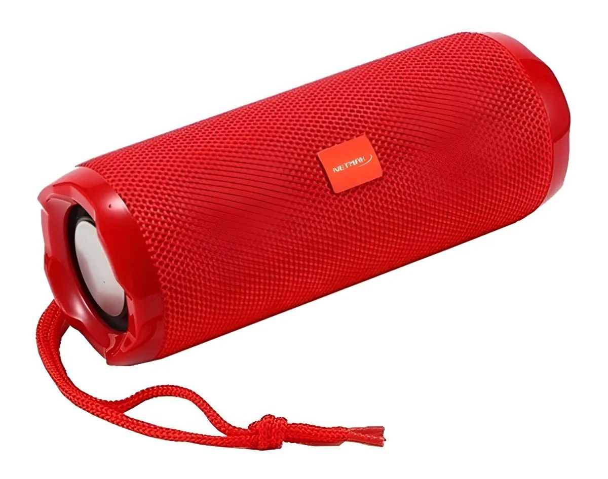 Parlante Inalambrico Netmak NM-FLOW Bluetooth 5.0 TWS 10W Rojo 18.2 X 7.35CM