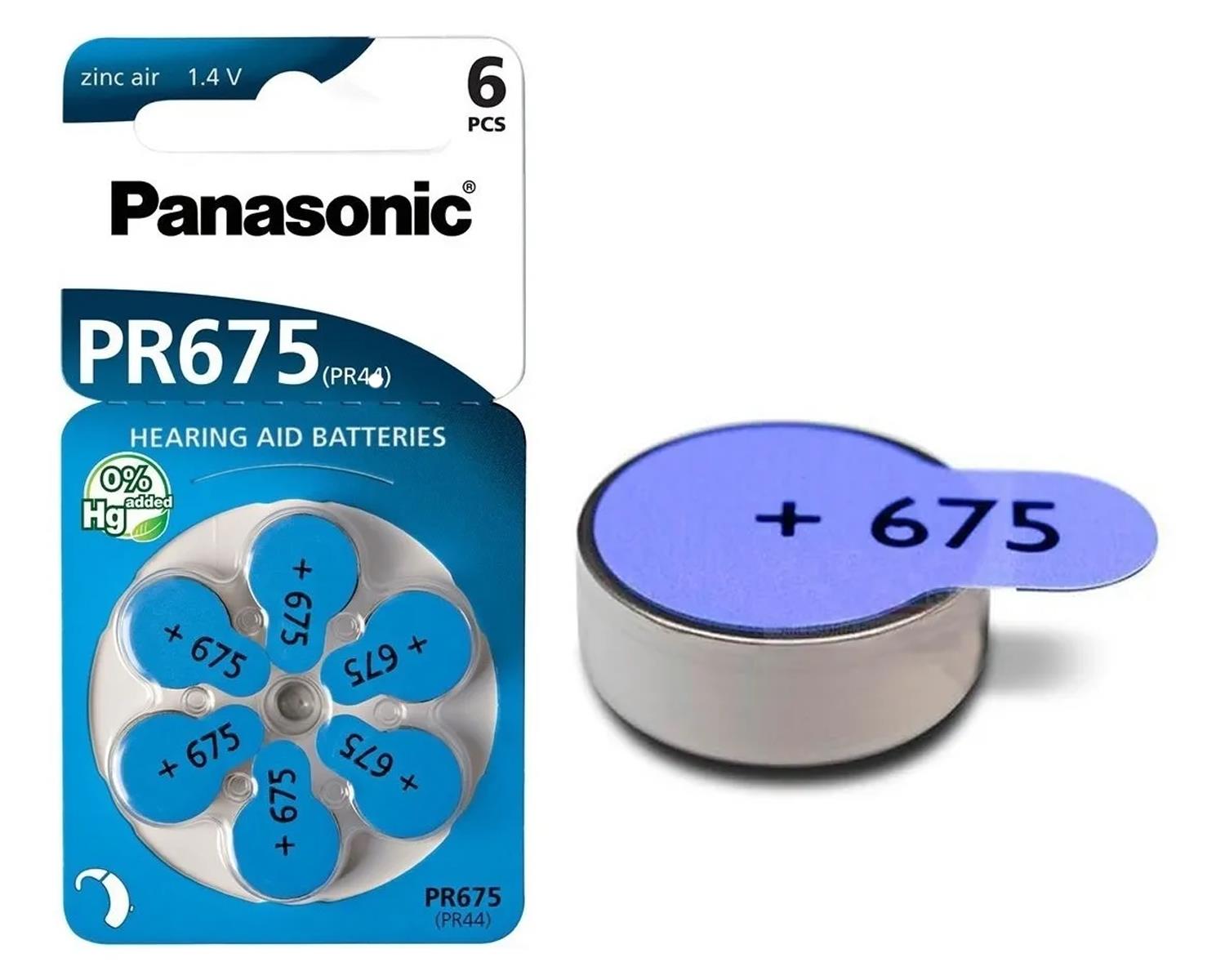 Pilas Audifono Panasonic Pr-675 Blister X6 Azul