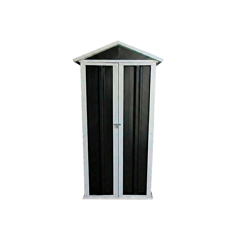 Armario Deposito Galpón de Jardín 100 x 57 x 200cm Negro + Piso + Estante