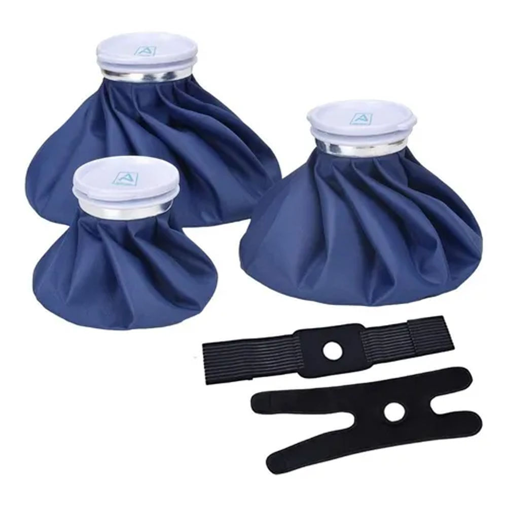 Set 3 Bolsas Hielo Frio Calor Kinesiologia + Fajas Dehuka Color Azul