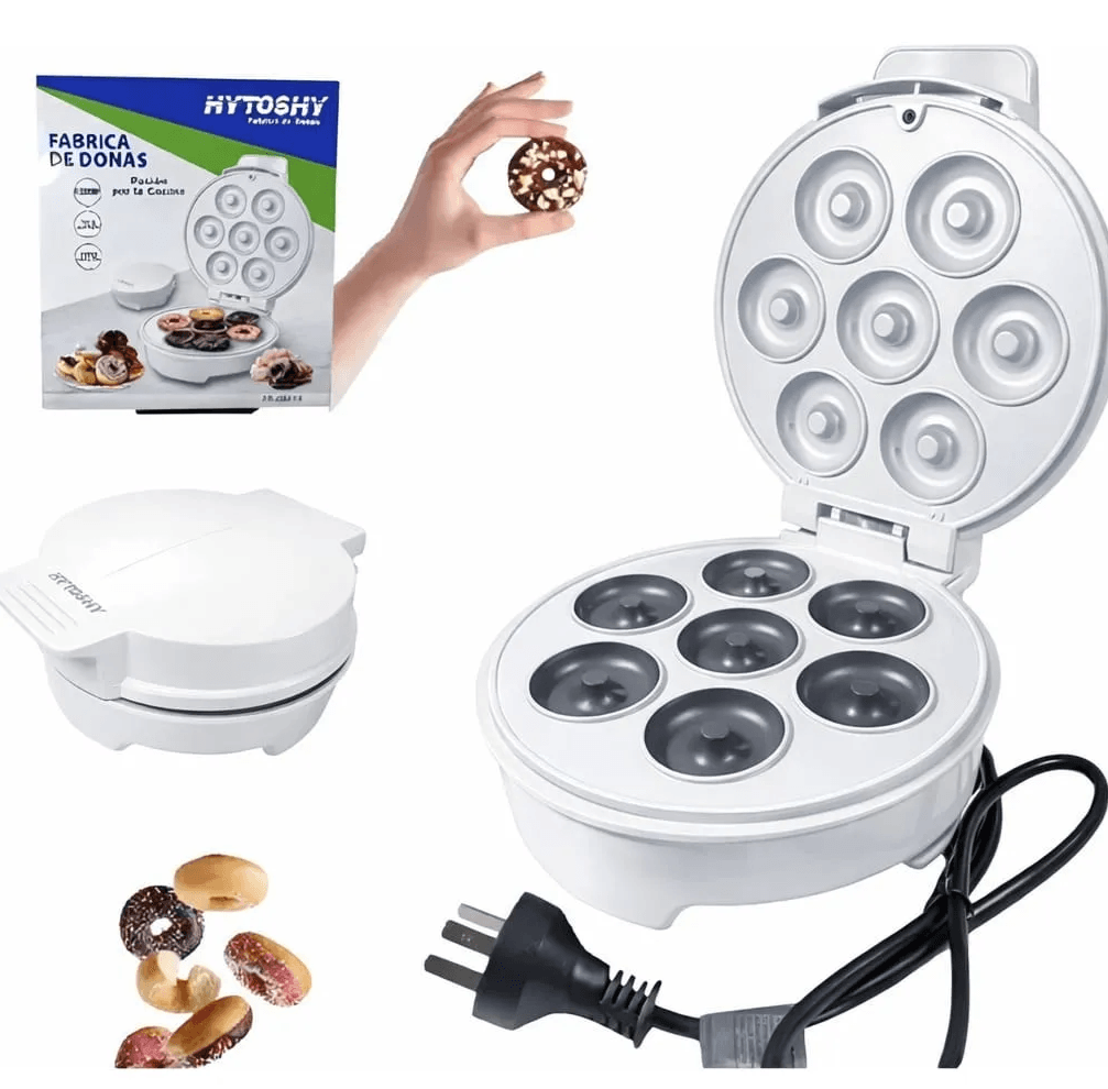 Maquina de Donas 7 Mini Donas 1200W Antiadherente Hytoshy
