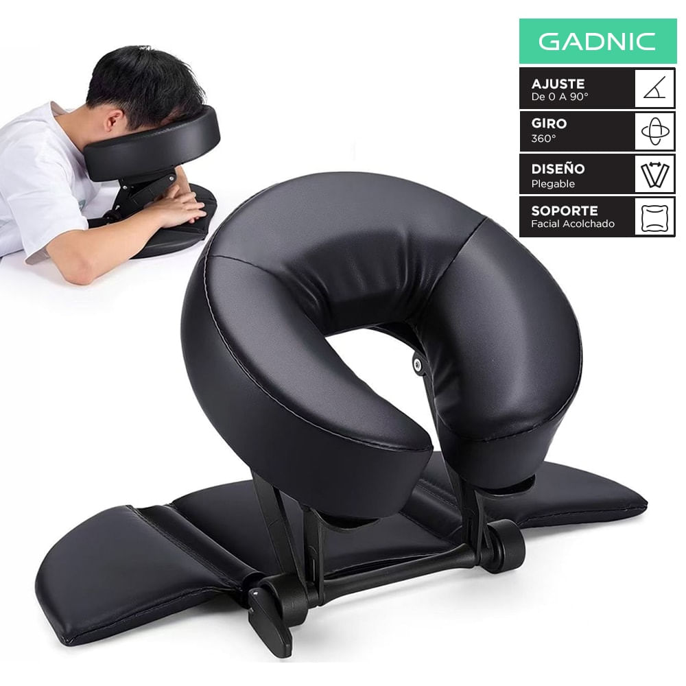 Almohada Reposacabeza Masajeadora De Escritorio Gadnic Ajustable 0 A 90 Grados Plegable