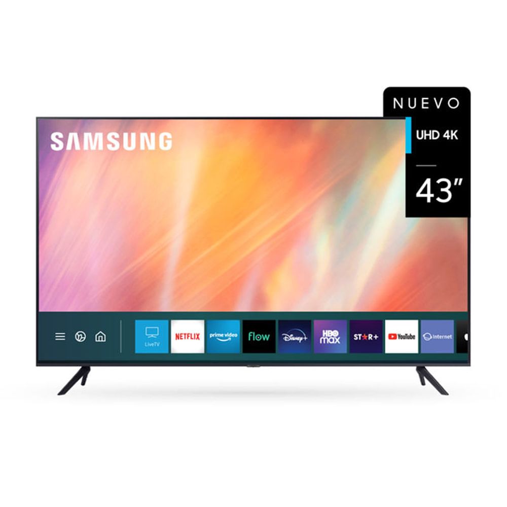 Televisor Samsung 43 Pulgadas Smart TV Led UHD 4K/ HDMI/USB/LAN/WIFI  UN43AU7000PCZE - SAMSUNG
