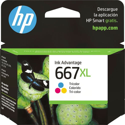 Cartucho De Tinta Hp 667xl 3ym80al Tricolor Original 2300 en MeGusta
