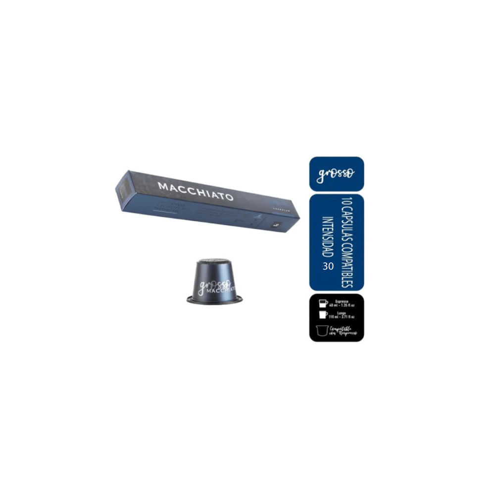 Capsulas Macchiato Grosso Compatible Nespresso X 30 Unidades en MeGusta