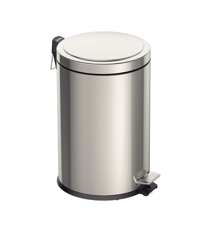 Cesto Tacho 20 L Tramontina Brasil Acero Inoxidable Con Pedal  Y Balde Extraible