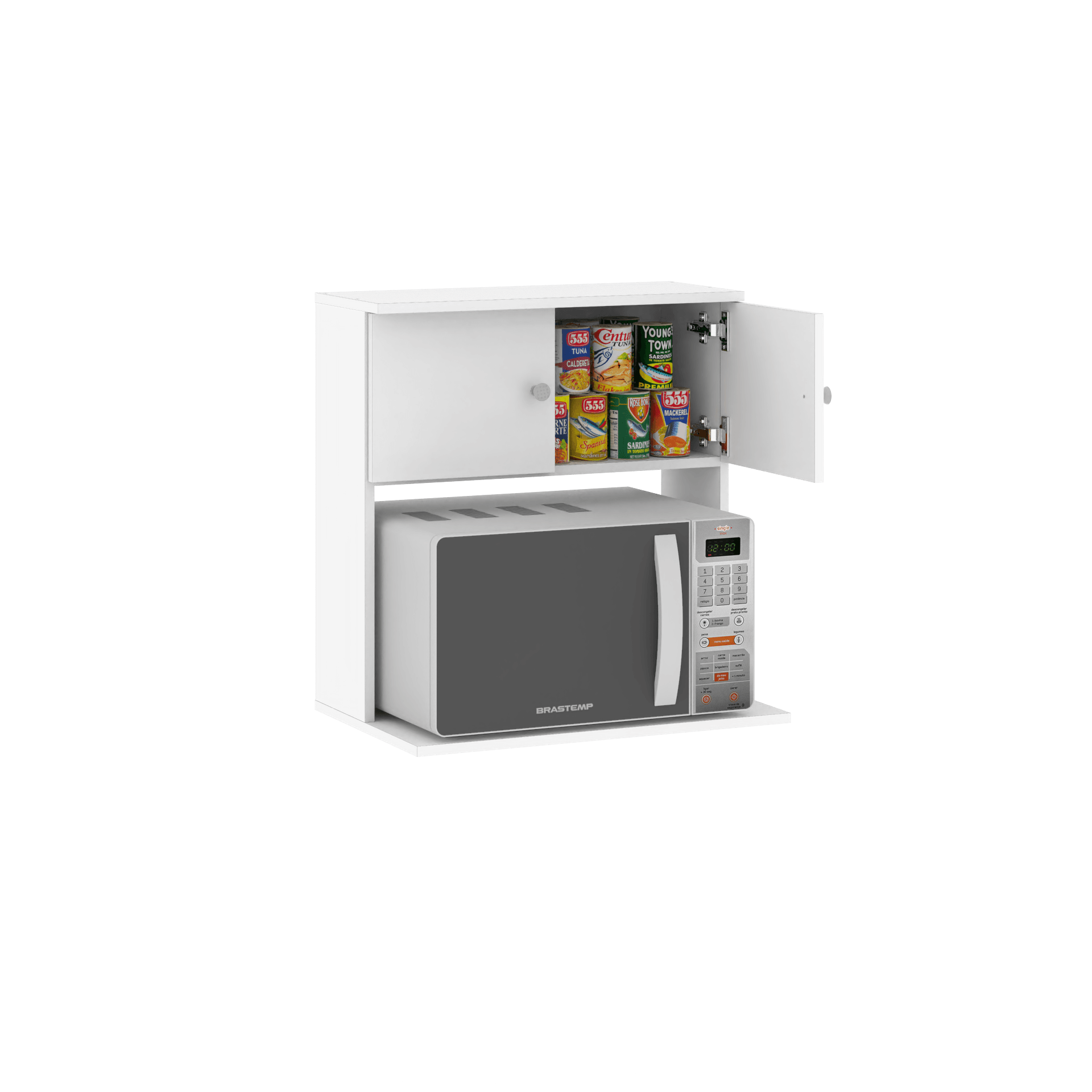 Mueble Organizador Porta Microondas MCR060 2 Puertas Blanco