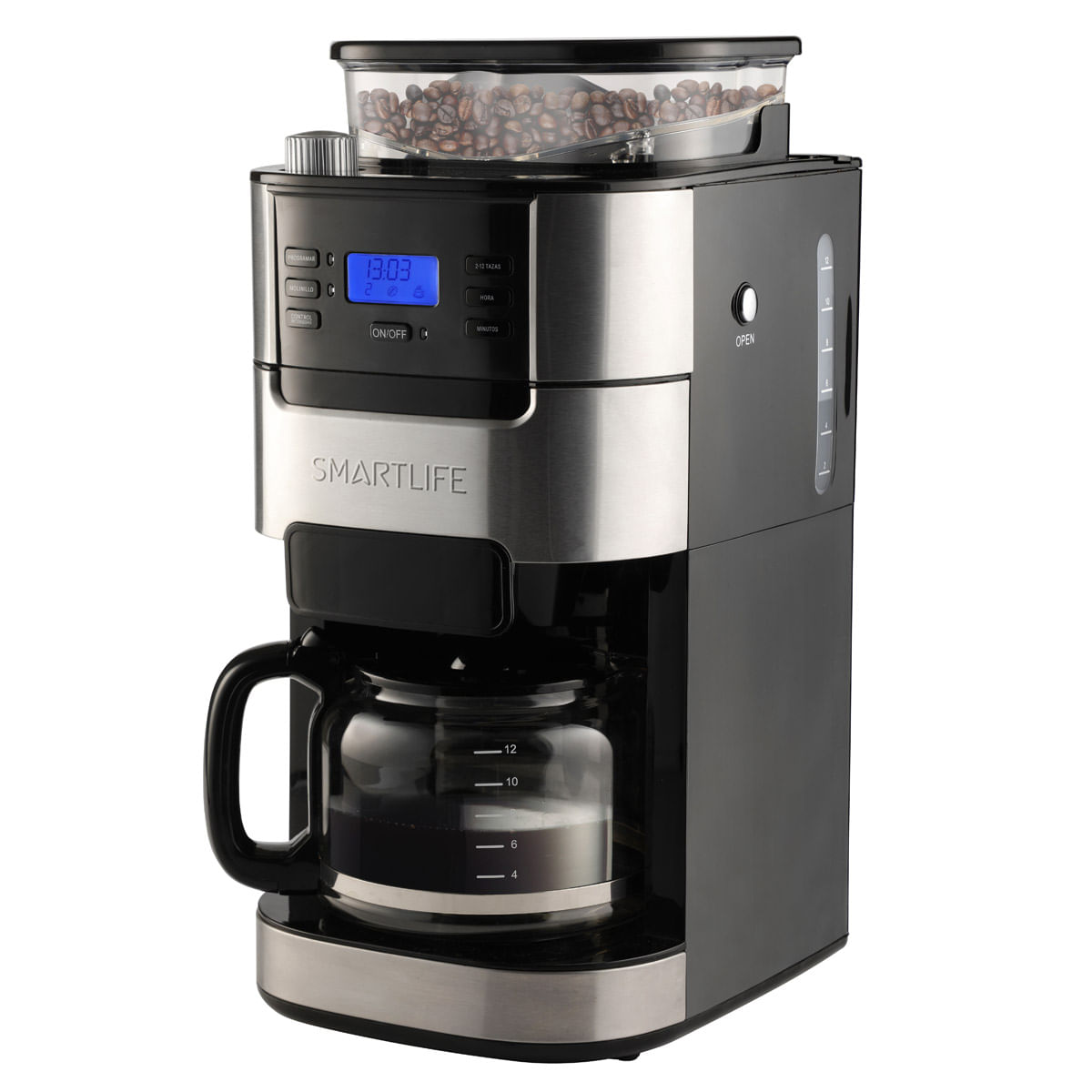 Cafetera De Filtro Smartlife Con Molinillo SL-CMDG1025