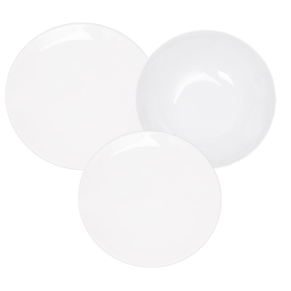 Juego de Vajilla Oxford Unni White - Set X 18 Platos -