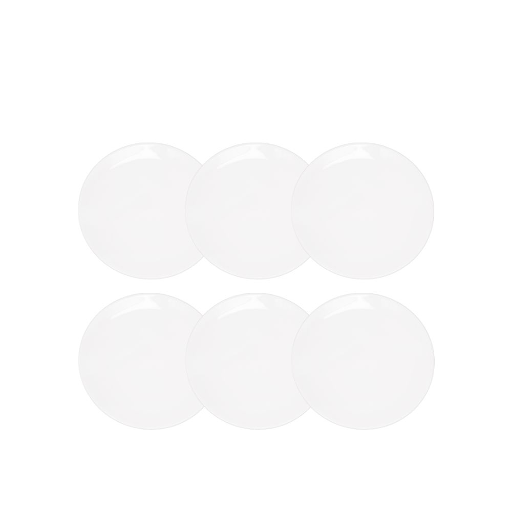Juego de Vajilla Oxford Unni White - Set X6 Platos Postre 19 Cm