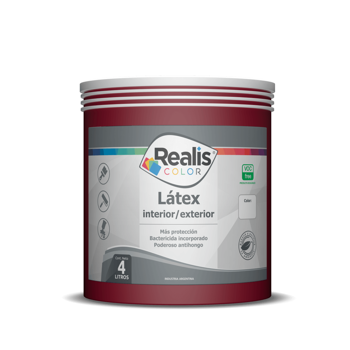 Latex interior exterior rojo caribe 4 L
