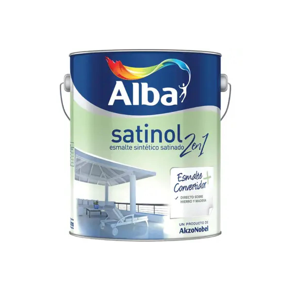 Satinol esmalte sintetico 2 en 1 blanco satinado 1 L