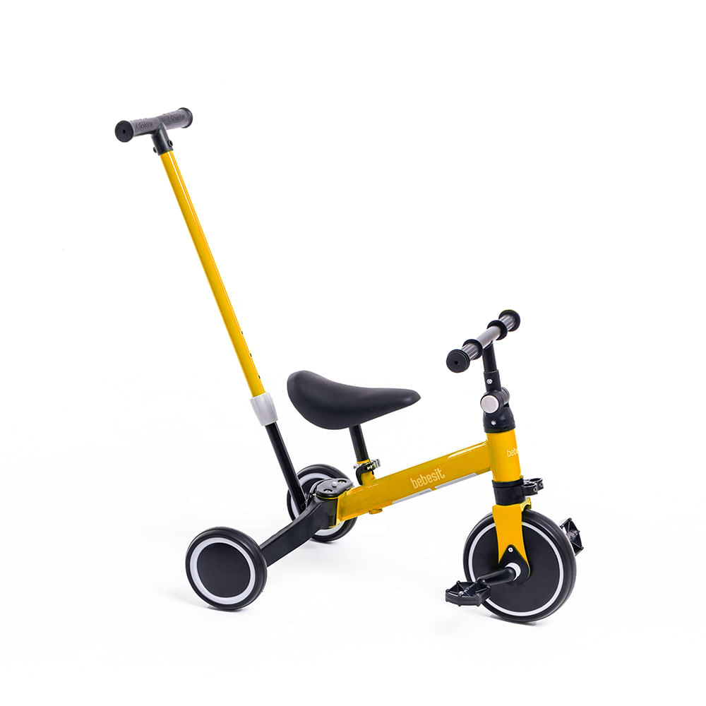 Triciclo Bebesit Direccional con Manija 2 en 1 Amarillo