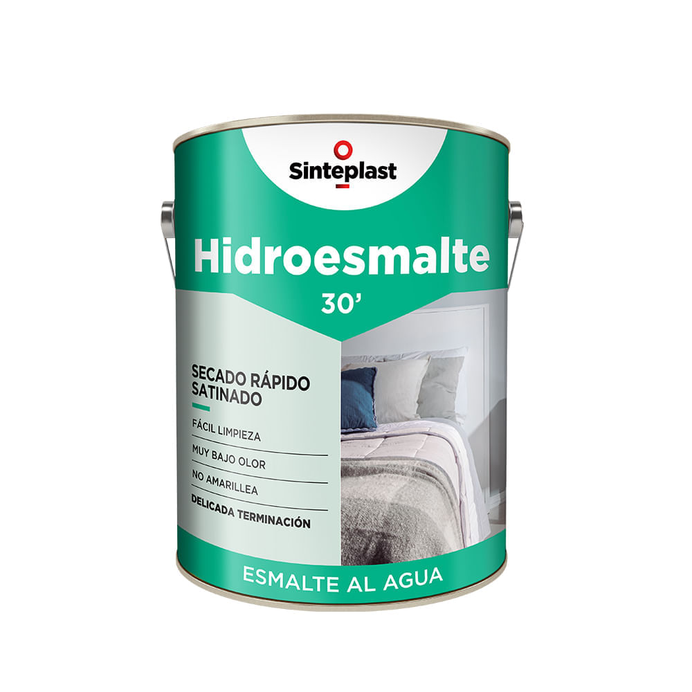 Hidroesmalte 30' Secado Rápido Negro Satinado 4 Lts