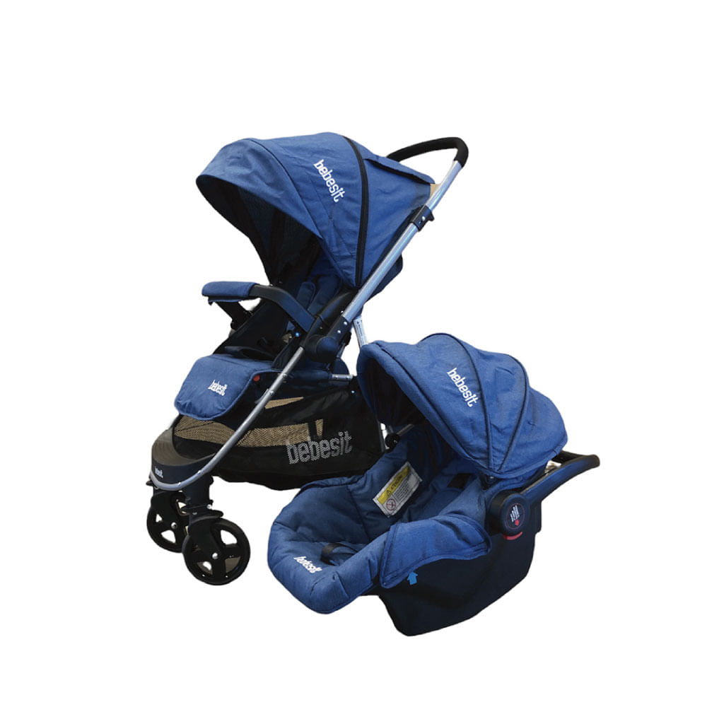 Cochecito Bebesit con Manillar Rebatible Travel System Azul