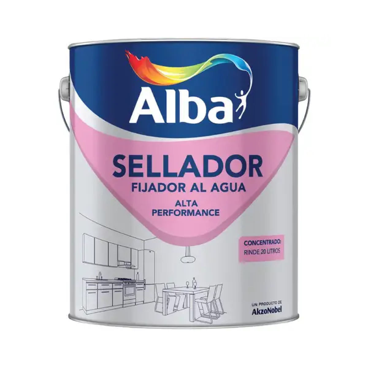Sellador Alba Fijador al Agua Alta Performance 4 L