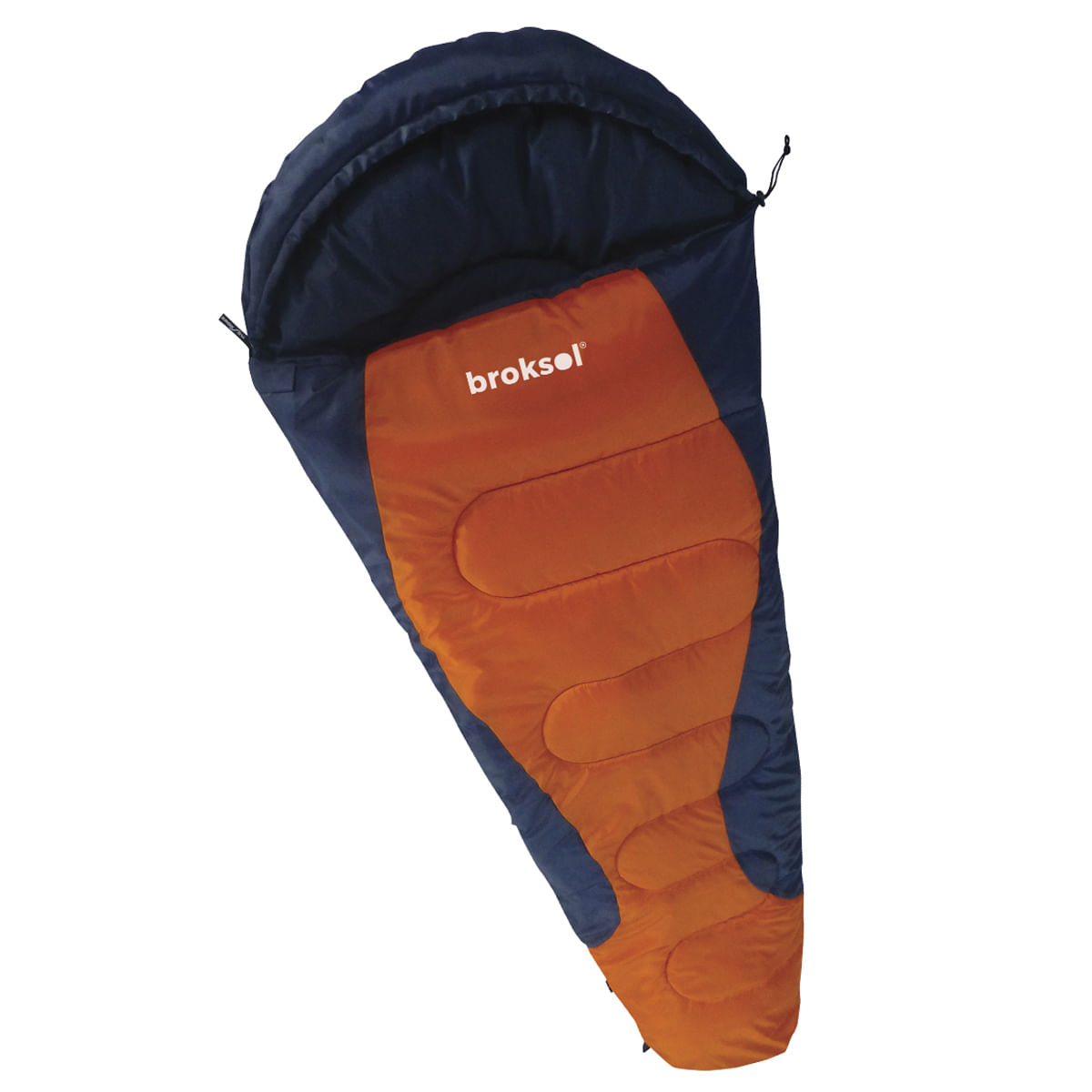 Bolsa De Dormir Broksol Olivo 230x80x55 Momia Naranja y Azul