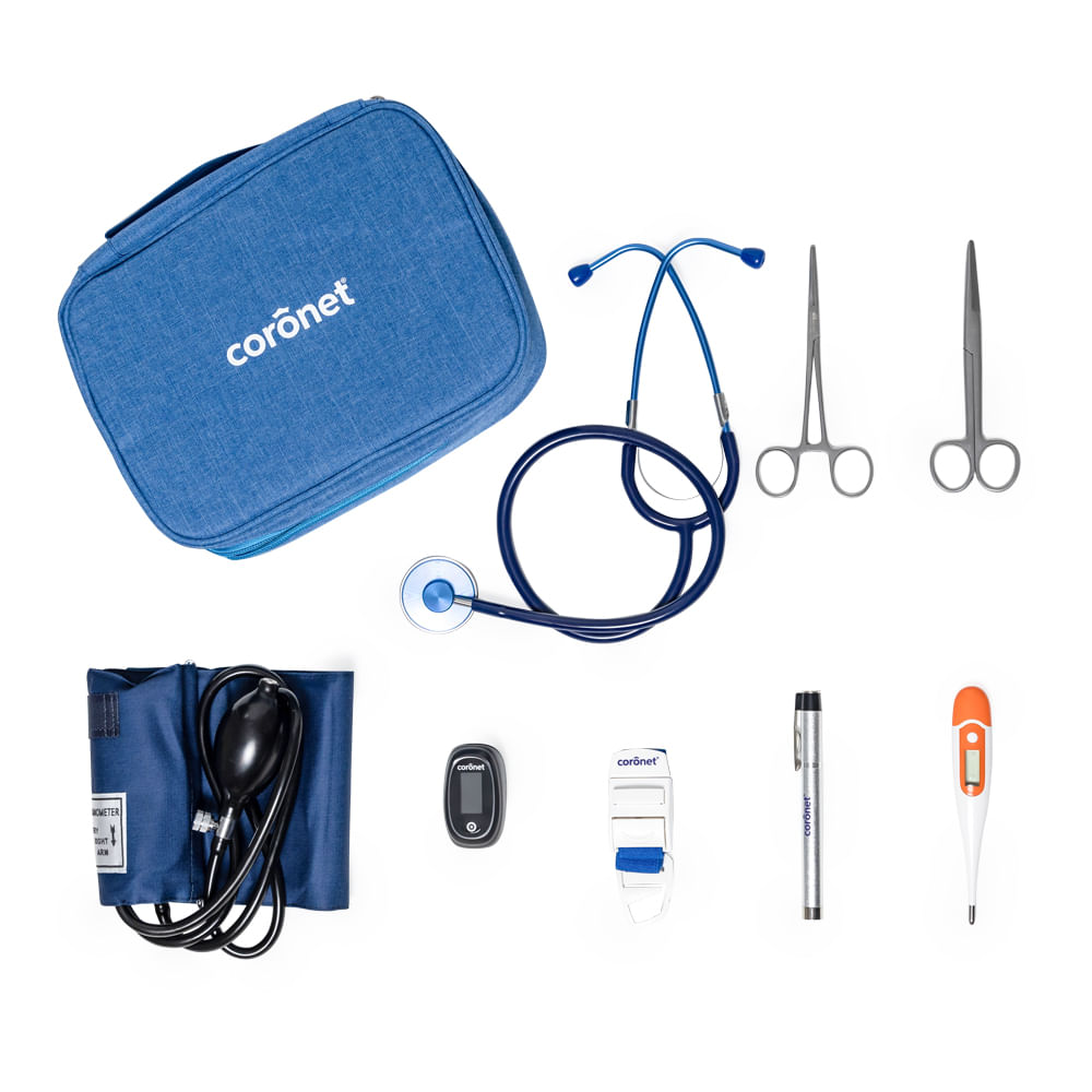 Kit de Enfermería Completo Coronet – Estuche XL con Tensiómetro + Estetoscopio y Oxímetro