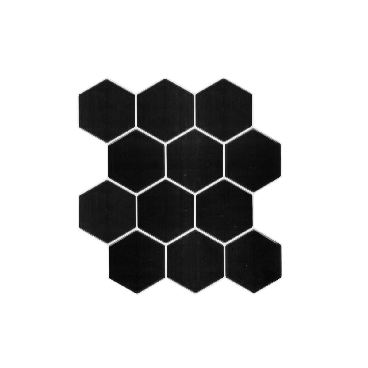Vinílico Autoadhesivo Cerámico Hexagonal Negro Muresco 25.4x25.4 cm