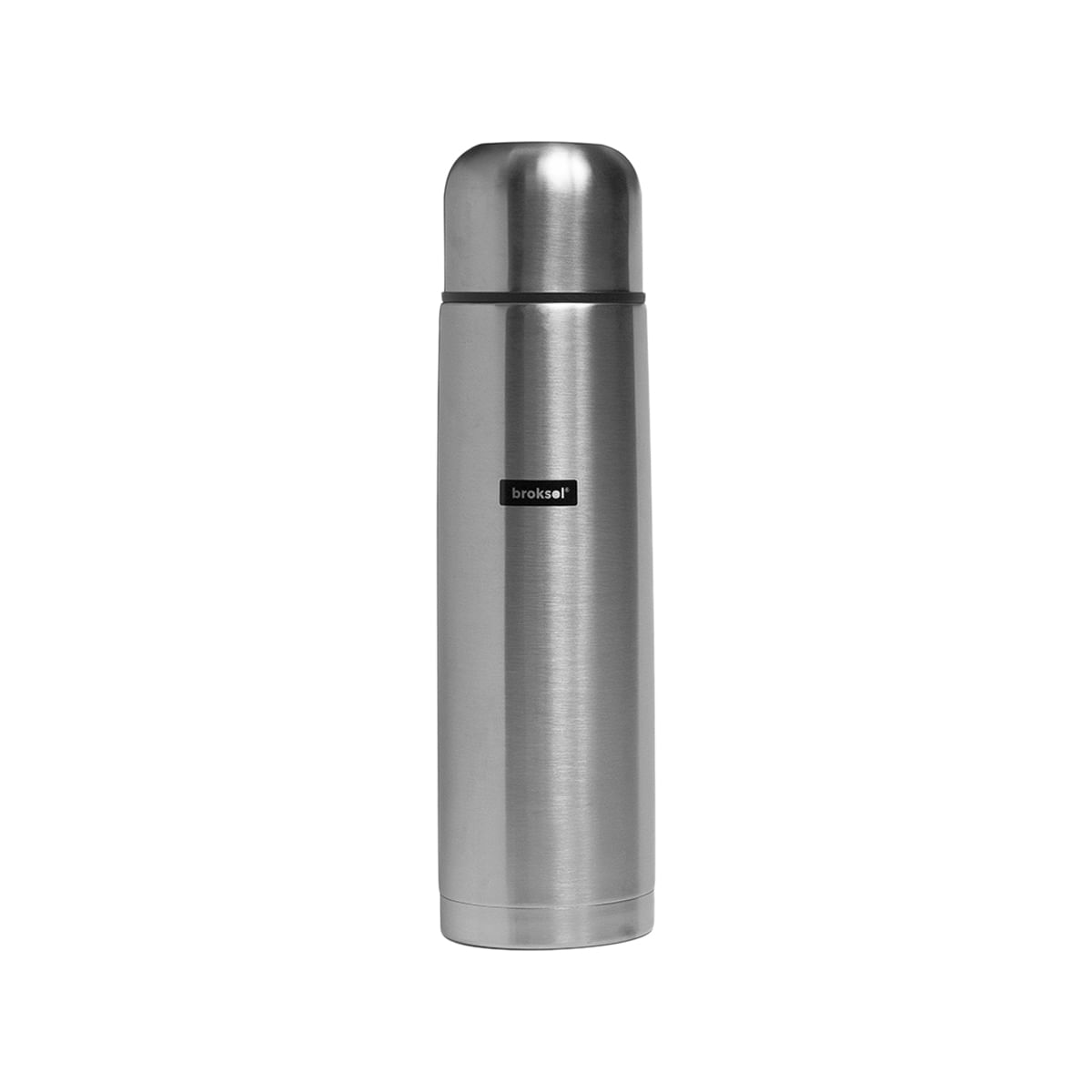 Termo de Acero Inoxidable Broksol 1 Lts con Tapon Cebador