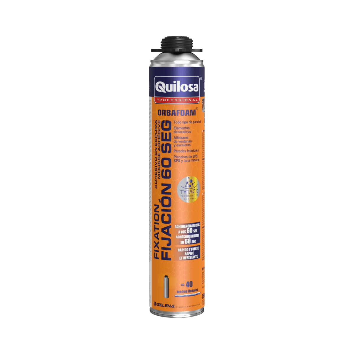 Orbafoam Fijación 60 seg Cánula ERGO Adhesivo Poliuretánico Amarillo x 300 ml