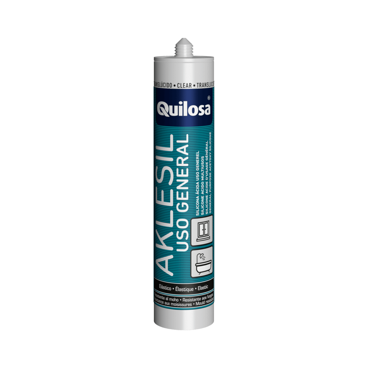 Sellador Aklesil Silicona Ácida Multiuso Blanca x 280 ml