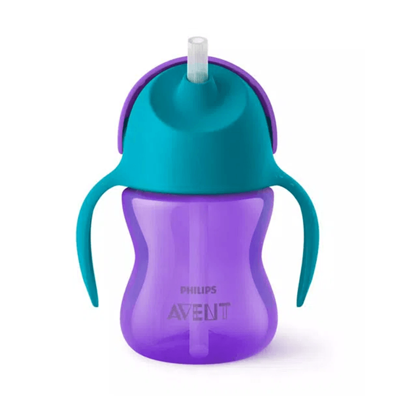 Vasos con Sorbete Philips Avent Straw Cup 9m+ 200ml Violeta y Azul