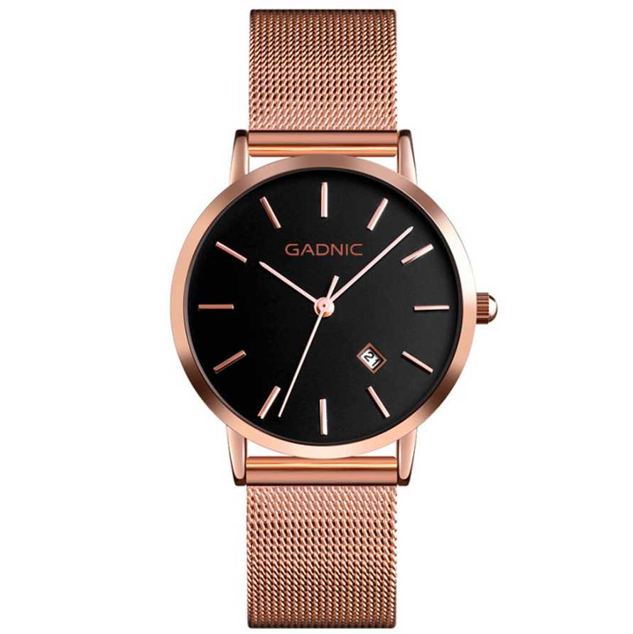 Reloj Pulsera Analógico Rosa Gadnic Elegante De Cuarzo