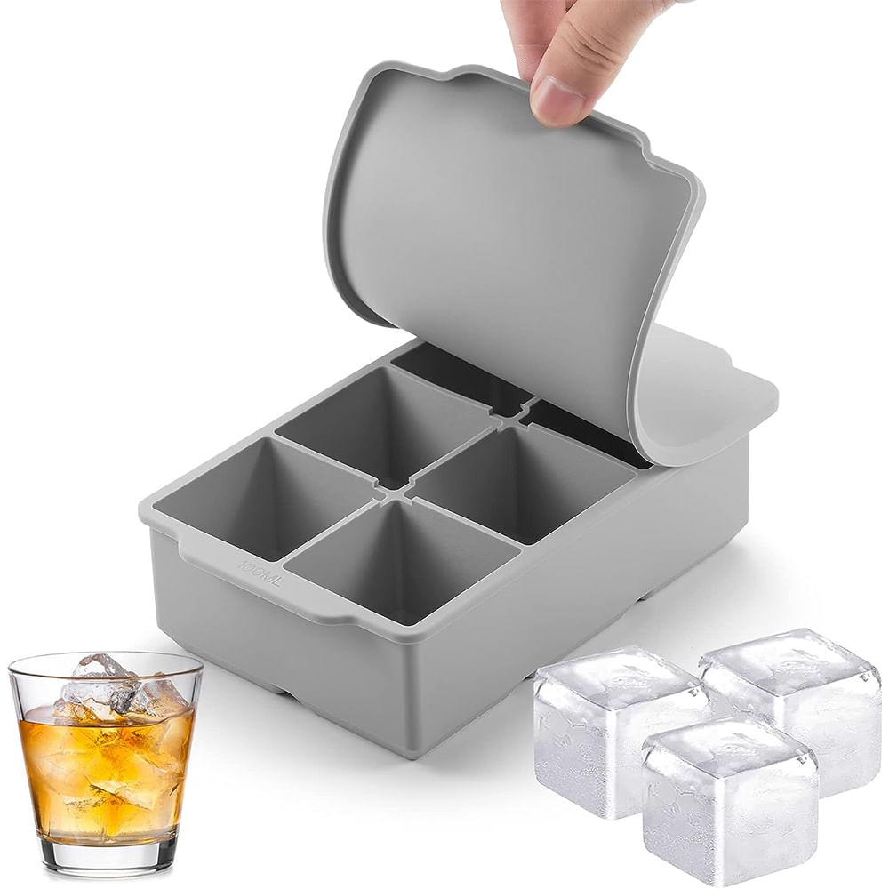 Cubetera De Silicona Gadnic Con Tapa Hielos Grandes