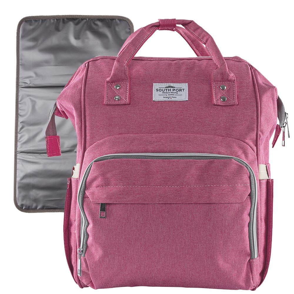 Mochila Maternal Rosa South Port S47 By Gadnic con Cambiador Mochila Porta Mamaderas Térmica