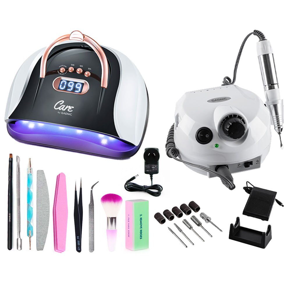 Kit de Manicuría Gadnic Cabina Uñas C4 Plus 256W + Torno T202