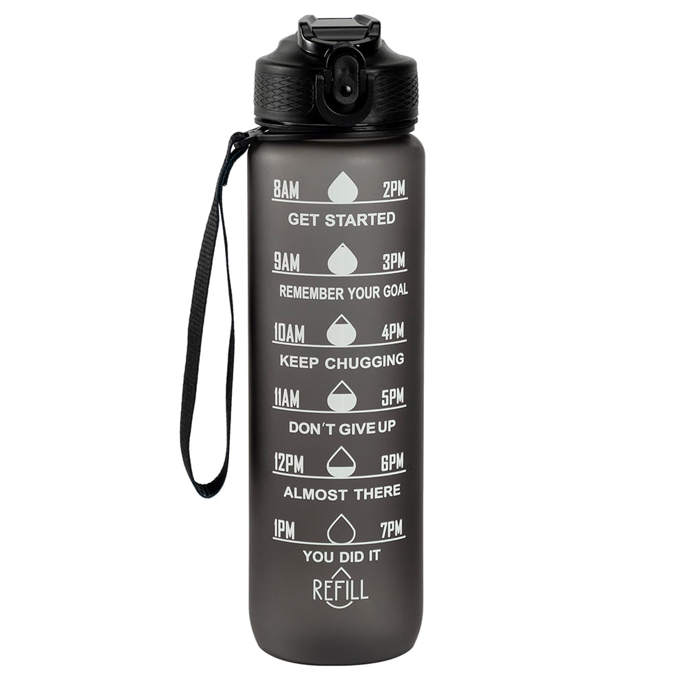 Botella Deportiva Motivacional Blanca Gadnic 1L con Pico Sorbete