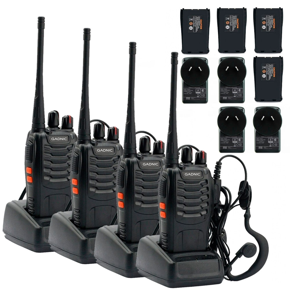 Handy Gadnic WK99U Kit x4 5w 16CH UHF Hasta 10km + Manos Libres