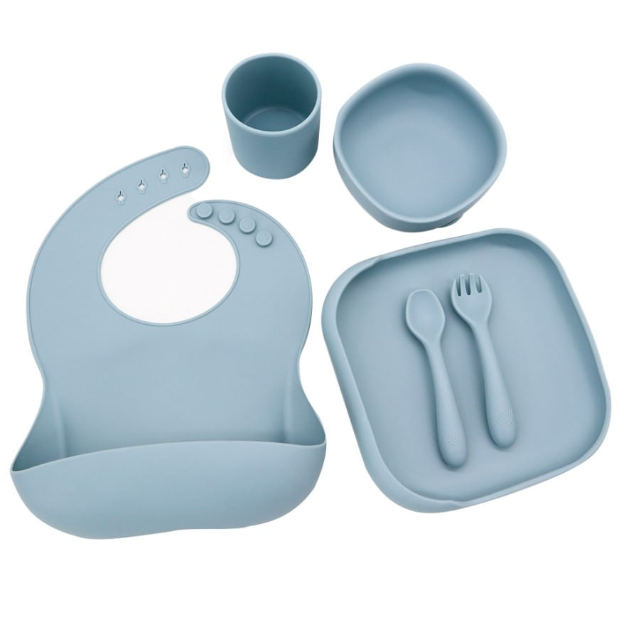 Set de Alimentación Gadnic Completo para Bebés Silicona Gris